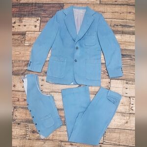 Tobias Kotzin 3 piece Suit Set Men's 42 Blazer Pants 31x30.5 Vintage Disco 70s
